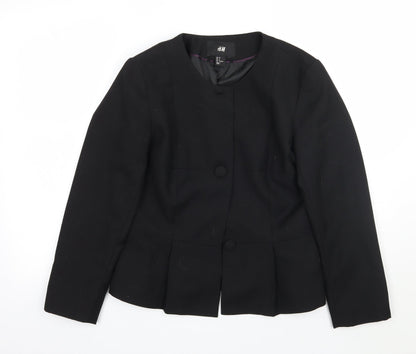 H&M Womens Black   Jacket Coat Size 8