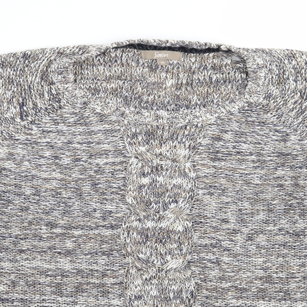 Womens UK Size 18 Soon Grey Pullover Jumper