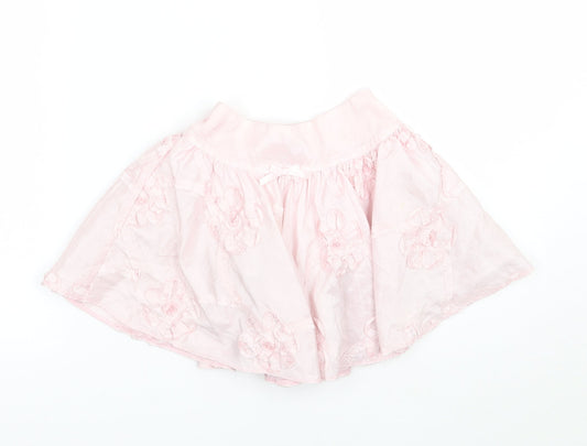 Adams Girls Pink Floral  A-Line Skirt Size 2 Years