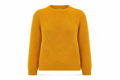 Womens UK Size M Papaya Yellow Pullover Jumper