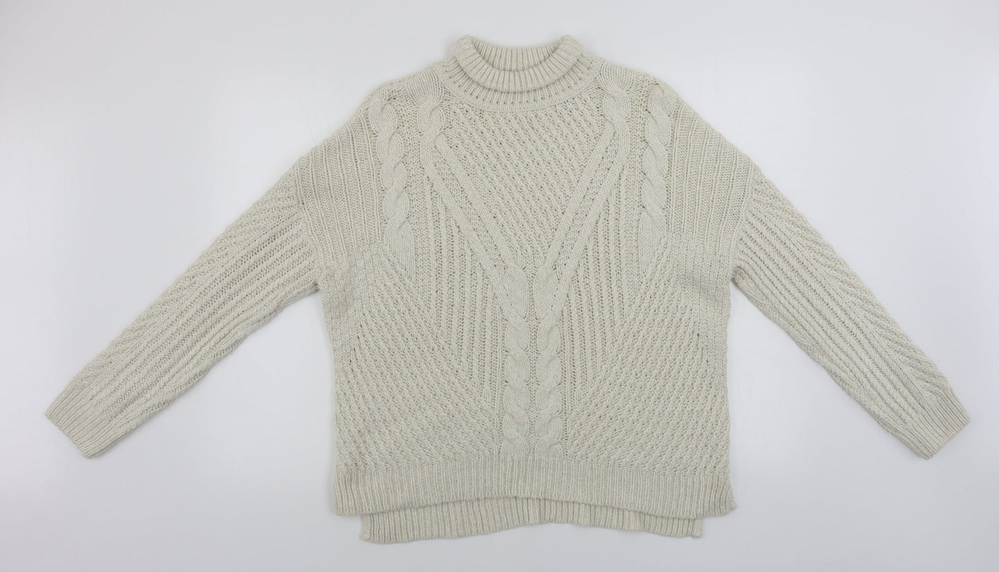 Womens UK Size M Papaya Beige Pullover Jumper