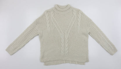 Womens UK Size M Papaya Beige Pullover Jumper