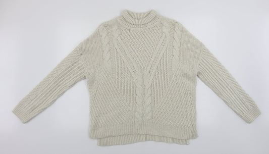 Womens UK Size M Papaya Beige Pullover Jumper