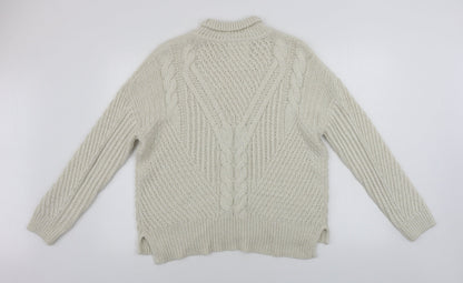 Womens UK Size M Papaya Beige Pullover Jumper