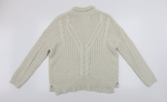 Womens UK Size M Papaya Beige Pullover Jumper