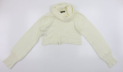 Womens UK Size M PRETTYLITTLETHING Ivory Pullover Jumper