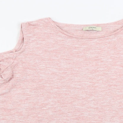 Womens UK Size 14 Papaya Pink Pullover Jumper