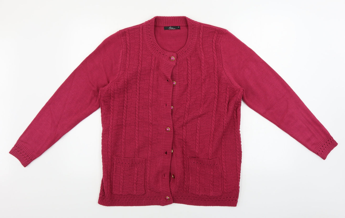 Womens UK Size M BM Pink Cardigan Jumper