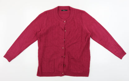 Womens UK Size M BM Pink Cardigan Jumper
