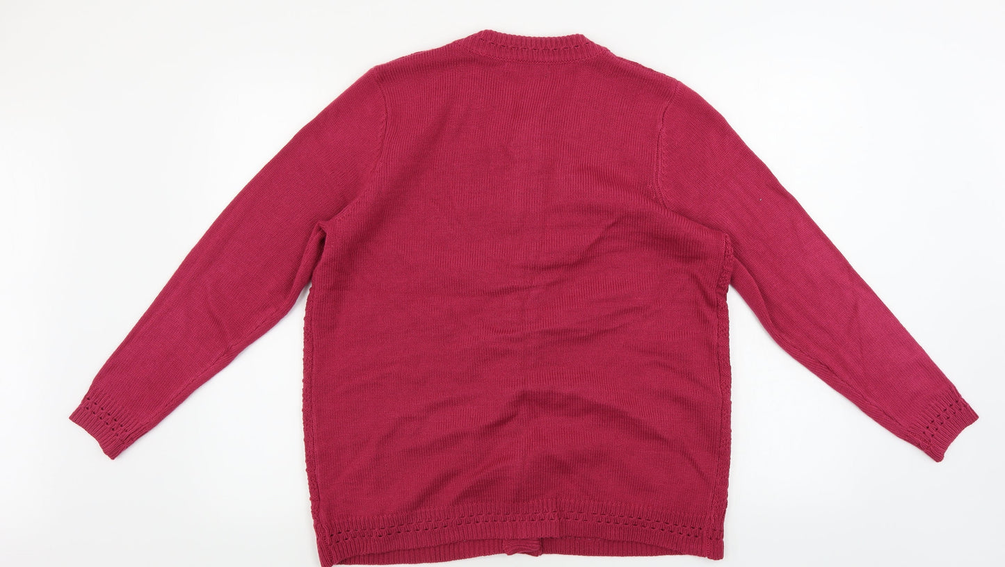 Womens UK Size M BM Pink Cardigan Jumper