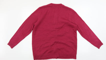 Womens UK Size M BM Pink Cardigan Jumper