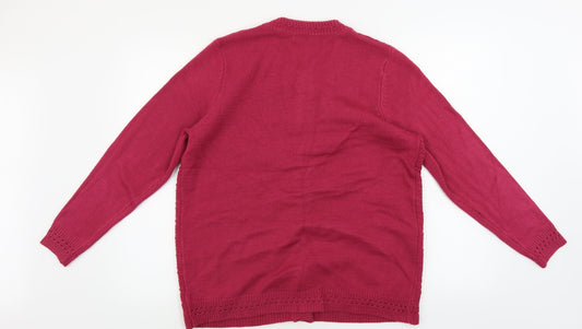 Womens UK Size M BM Pink Cardigan Jumper
