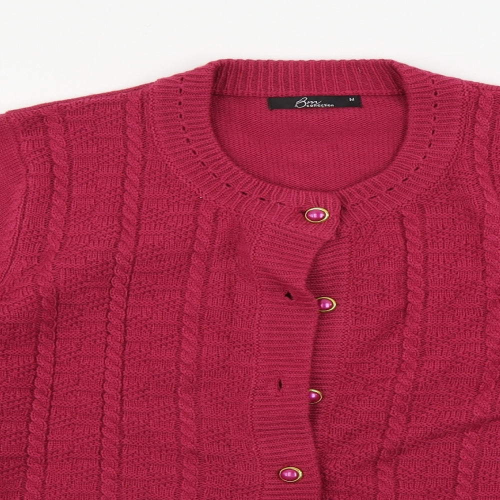 Womens UK Size M BM Pink Cardigan Jumper