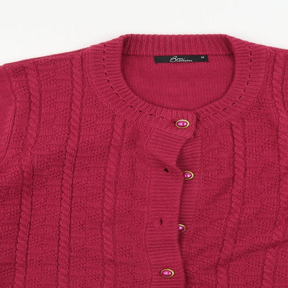 Womens UK Size M BM Pink Cardigan Jumper