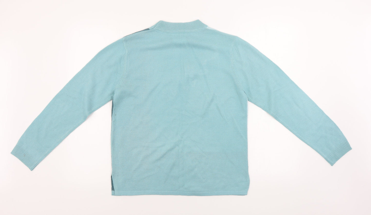 Womens UK Size 10 Afibel Blue Pullover Jumper