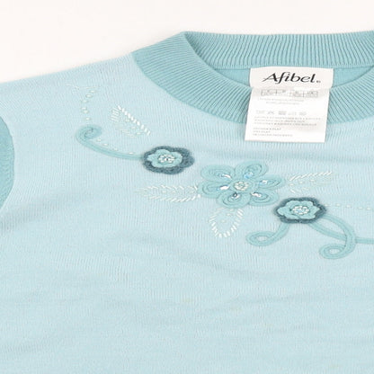 Womens UK Size 10 Afibel Blue Pullover Jumper