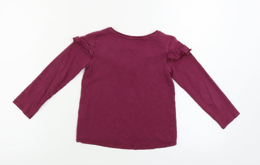 Nutmeg  Girls Purple   Basic T-Shirt Size 5-6 Years