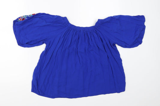 Womens UK Size 10 Atmosphere Blue Basic Blouse