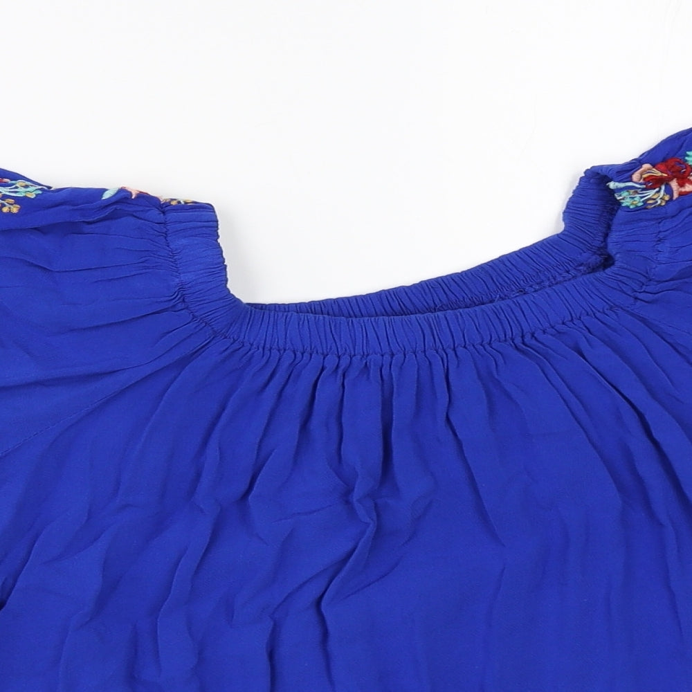 Womens UK Size 10 Atmosphere Blue Basic Blouse