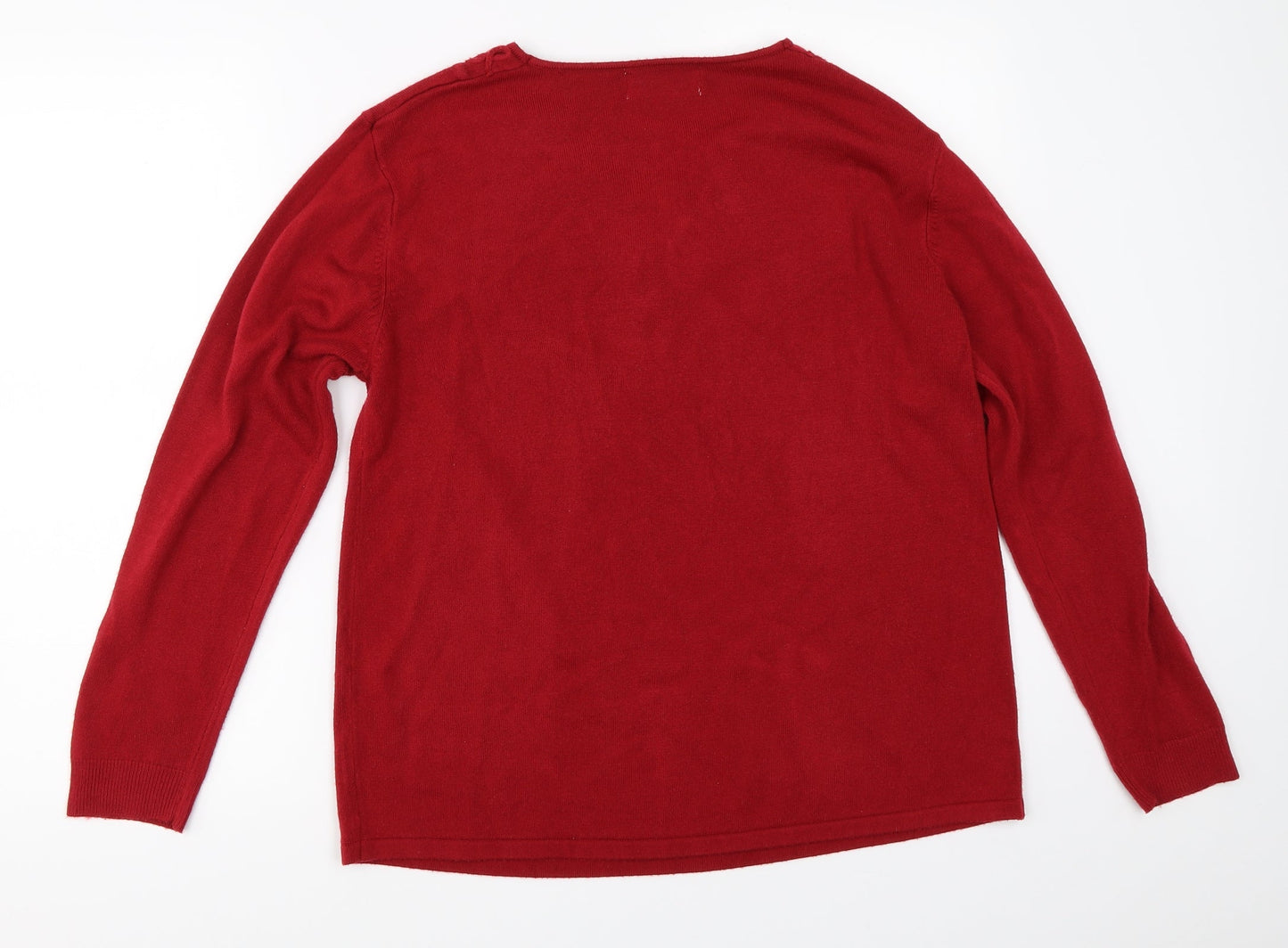 Womens UK Size L Reflect Red Pullover Jumper