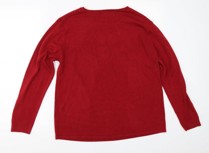 Womens UK Size L Reflect Red Pullover Jumper