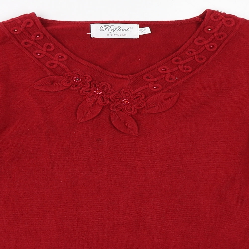 Womens UK Size L Reflect Red Pullover Jumper