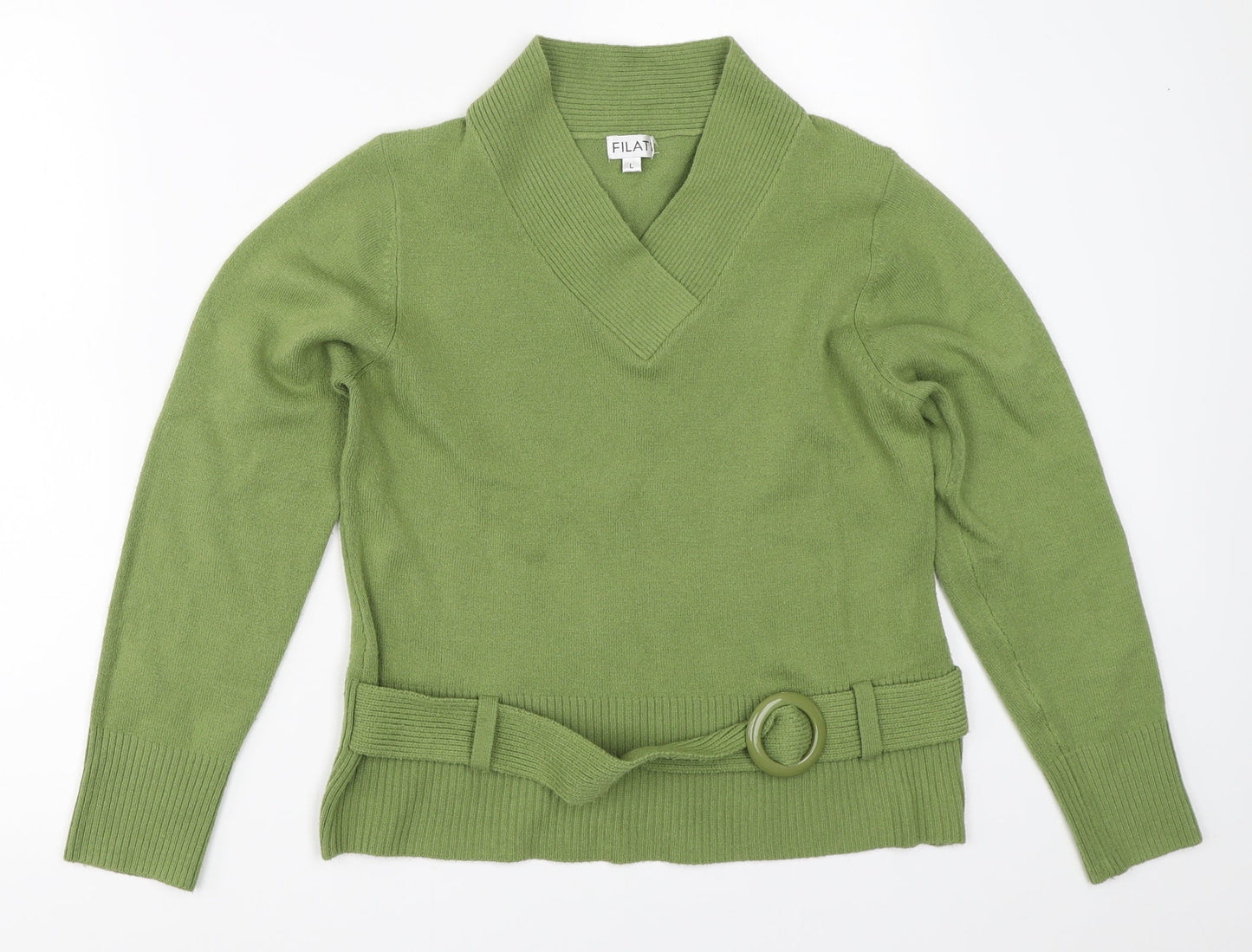 Womens UK Size L Filati Green Pullover Jumper