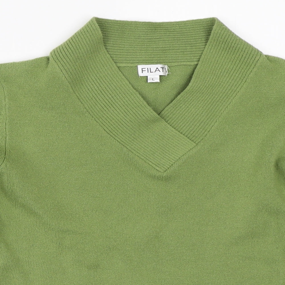 Womens UK Size L Filati Green Pullover Jumper