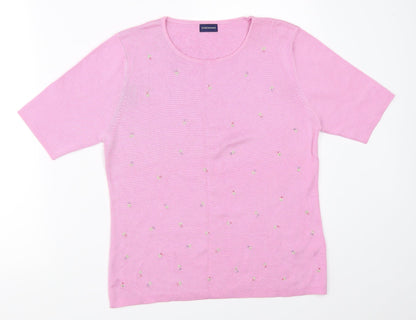 Womens UK Size 16 Debenhams Pink Basic T-Shirt