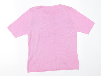 Womens UK Size 16 Debenhams Pink Basic T-Shirt