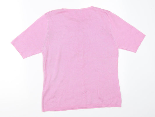 Womens UK Size 16 Debenhams Pink Basic T-Shirt