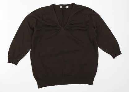 Womens UK Size M Preworn Brown Pullover Jumper