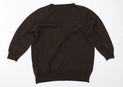 Womens UK Size M Preworn Brown Pullover Jumper