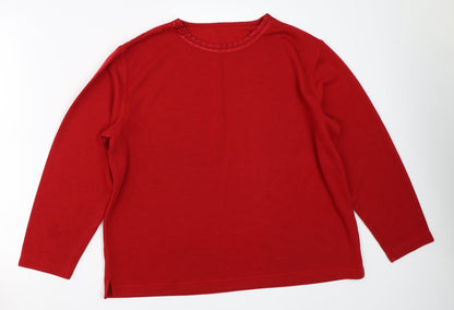 Womens UK Size L Preworn Red Pullover Jumper