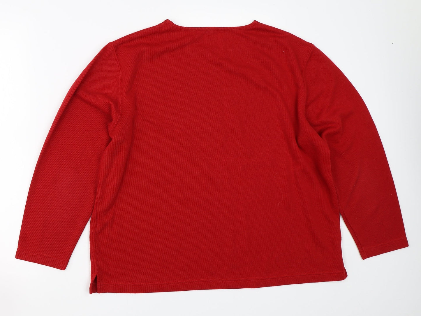 Womens UK Size L Preworn Red Pullover Jumper