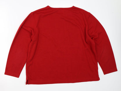 Womens UK Size L Preworn Red Pullover Jumper