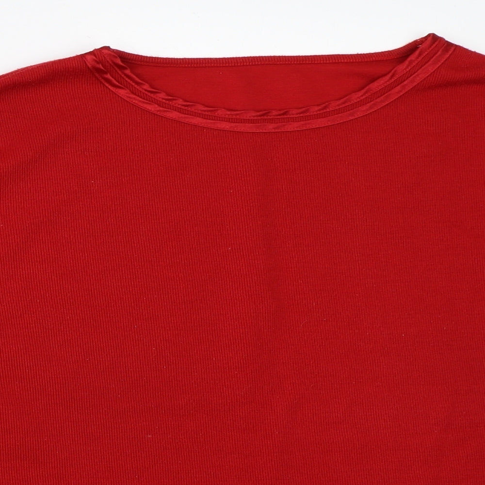 Womens UK Size L Preworn Red Pullover Jumper