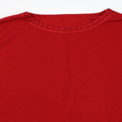 Womens UK Size L Preworn Red Pullover Jumper
