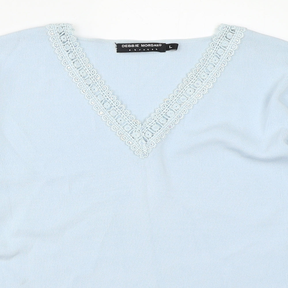 Womens UK Size L Debbie Morgan Blue Pullover Jumper