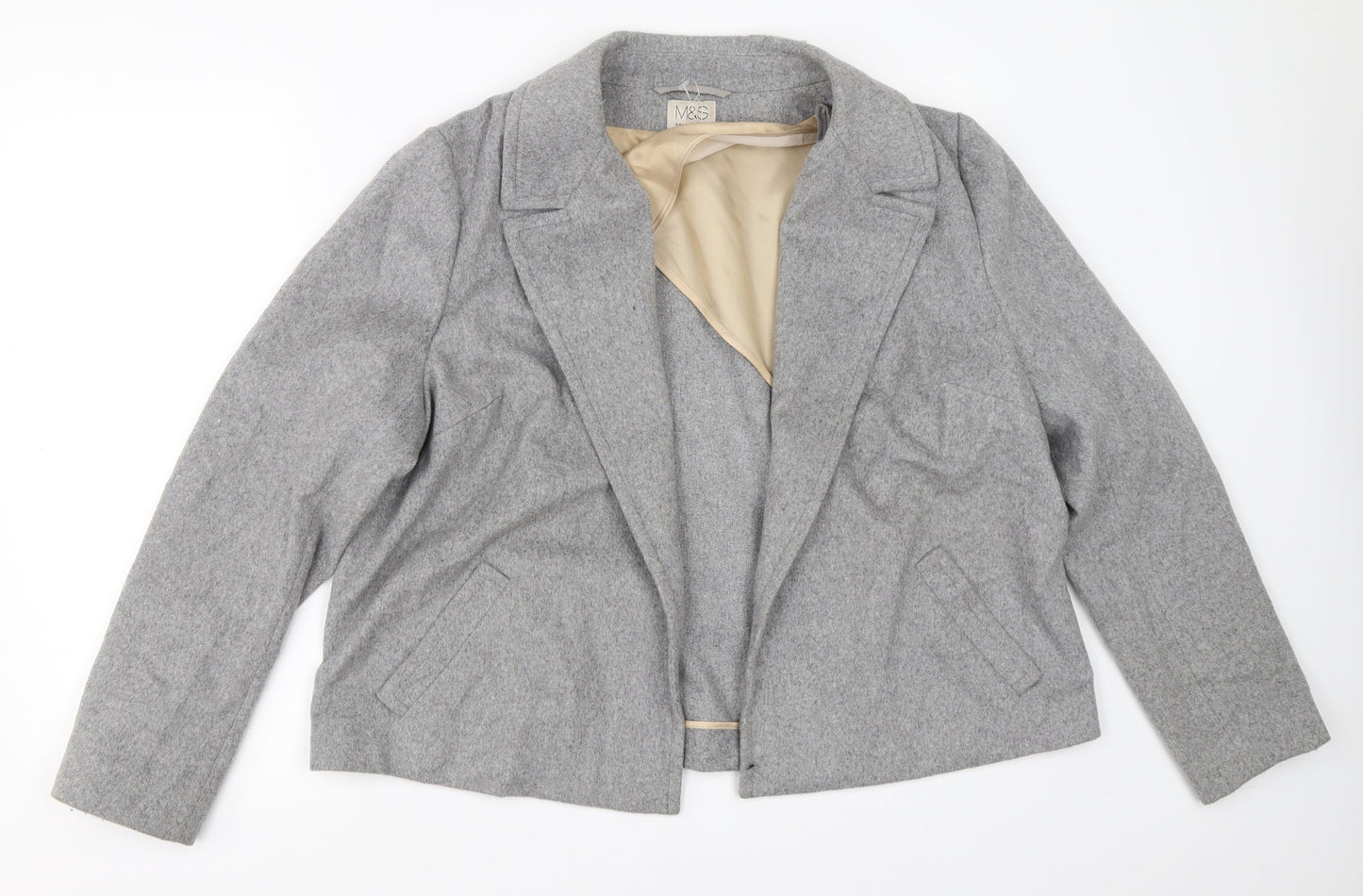 Womens UK Size 18 Marks and Spencer Grey Overcoat