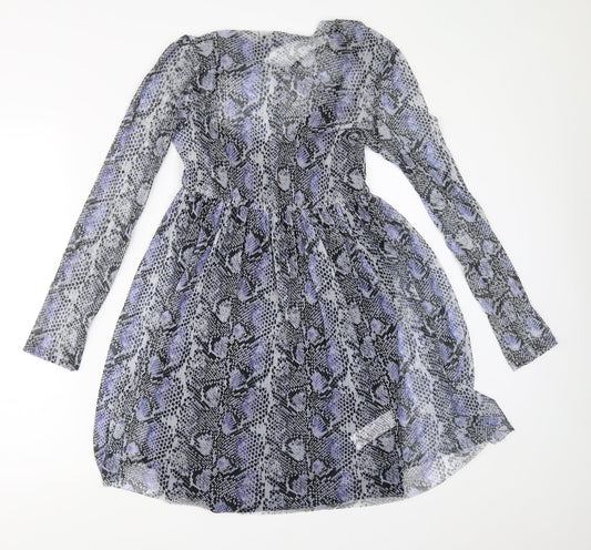 Primark Womens Blue Animal Print  Fit & Flare  Size 8