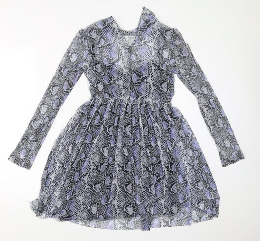 Primark Womens Blue Animal Print  Fit & Flare  Size 8