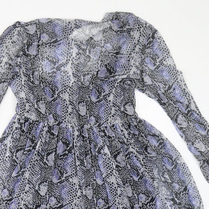 Primark Womens Blue Animal Print  Fit & Flare  Size 8