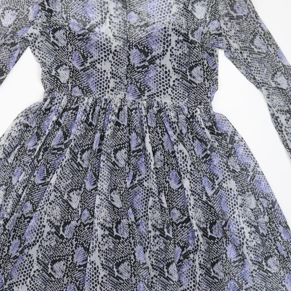 Primark Womens Blue Animal Print  Fit & Flare  Size 8