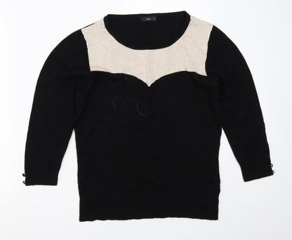 Womens UK Size 12 M&Co Black Pullover Jumper