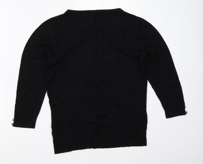 Womens UK Size 12 M&Co Black Pullover Jumper