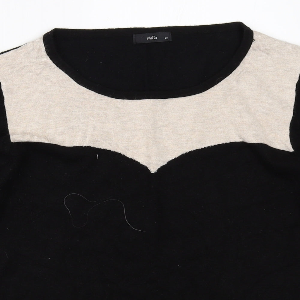 Womens UK Size 12 M&Co Black Pullover Jumper