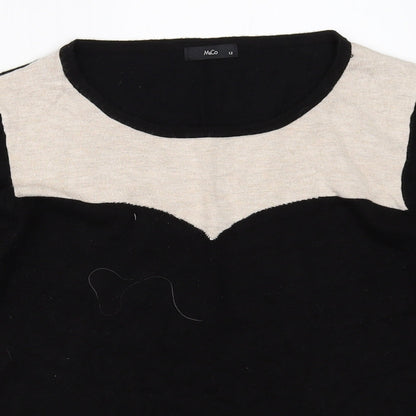 Womens UK Size 12 M&Co Black Pullover Jumper
