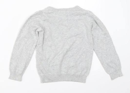 H&M Girls Grey   Pullover Jumper Size 5-6 Years