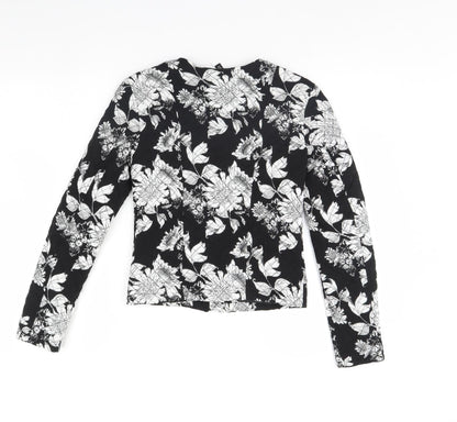 Divided Womens Black Floral  Jacket  Size 6